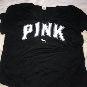 PINK logo black tee
